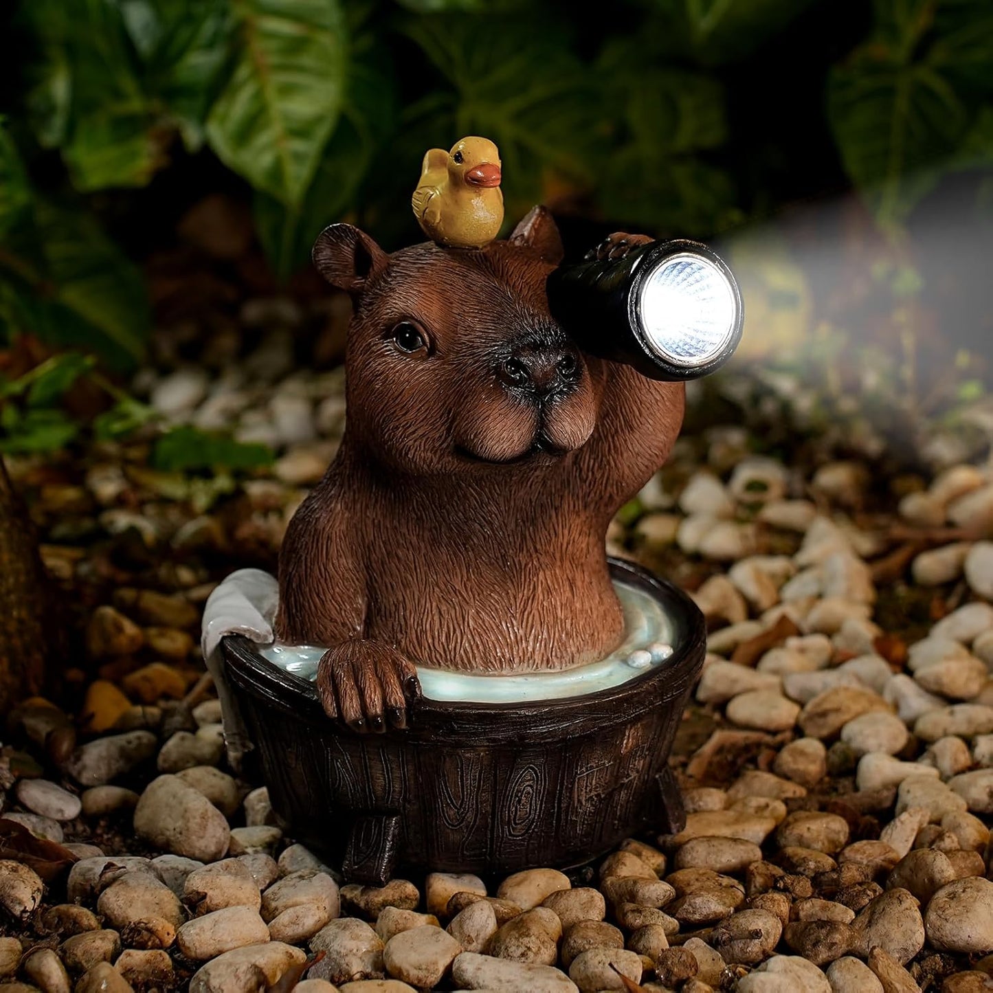 Garden Sculptures & Statues Resin Summer Bee Gnome with Sunflower, Outdoor Funny Decoration Solar Light Figurine Gifts for Yard, Patio Decor for Mom