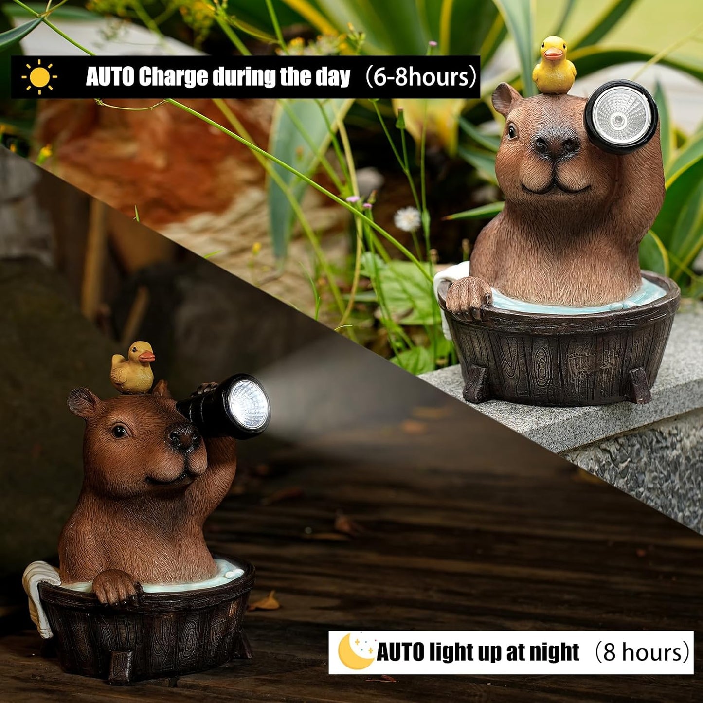 Garden Sculptures & Statues Resin Summer Bee Gnome with Sunflower, Outdoor Funny Decoration Solar Light Figurine Gifts for Yard, Patio Decor for Mom